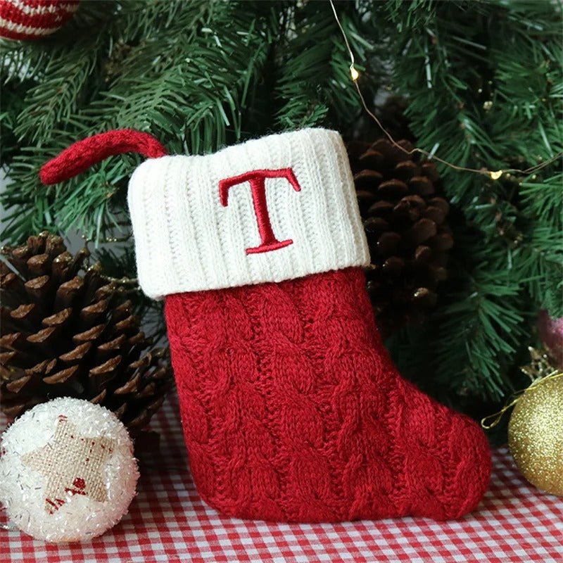 Christmas Stockings with Alphabet Letters - Choose Your Initial - Lattea Global