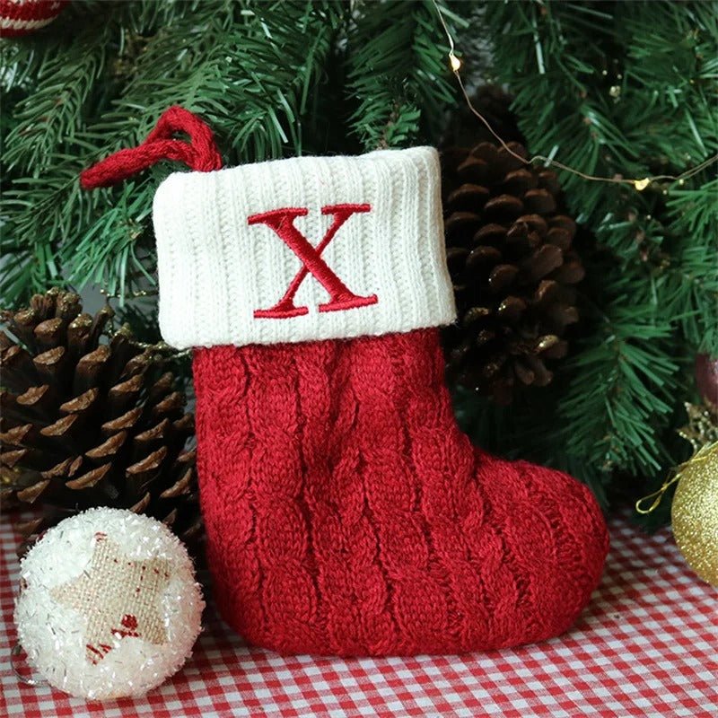 Christmas Stockings with Alphabet Letters - Choose Your Initial - Lattea Global