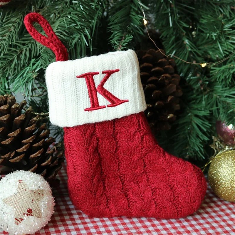 Christmas Stockings with Alphabet Letters - Choose Your Initial - Lattea Global