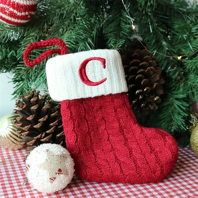 Christmas Stockings with Alphabet Letters - Choose Your Initial - Lattea Global