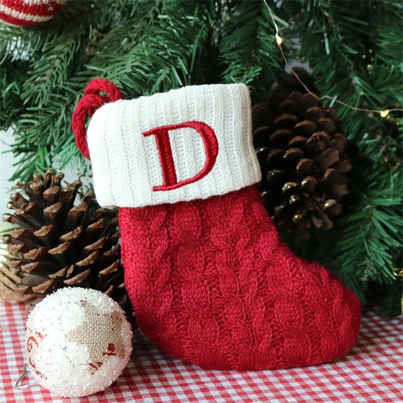 Christmas Stockings with Alphabet Letters - Choose Your Initial - Lattea Global