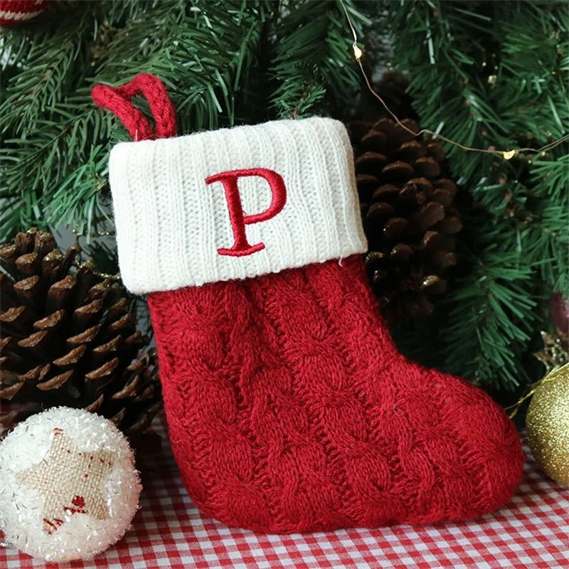 Christmas Stockings with Alphabet Letters - Choose Your Initial - Lattea Global