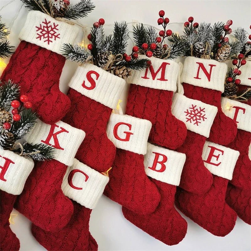 Christmas Stockings with Alphabet Letters - Choose Your Initial - Lattea Global