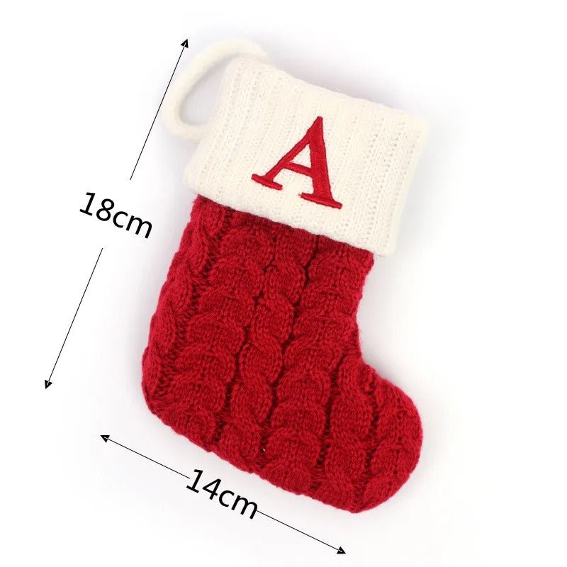 Christmas Stockings with Alphabet Letters - Choose Your Initial - Lattea Global