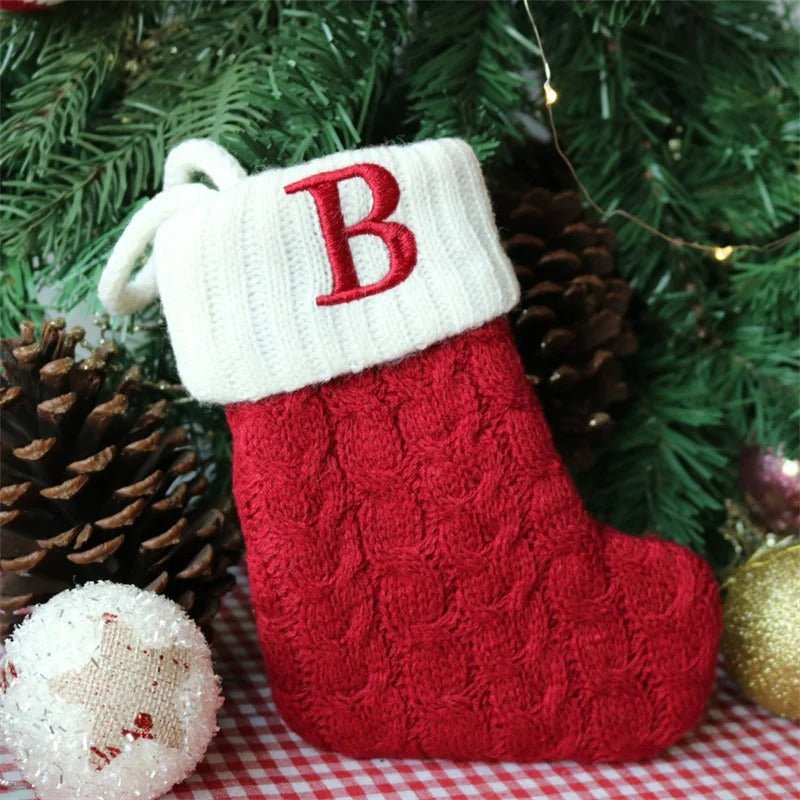 Christmas Stockings with Alphabet Letters - Choose Your Initial - Lattea Global