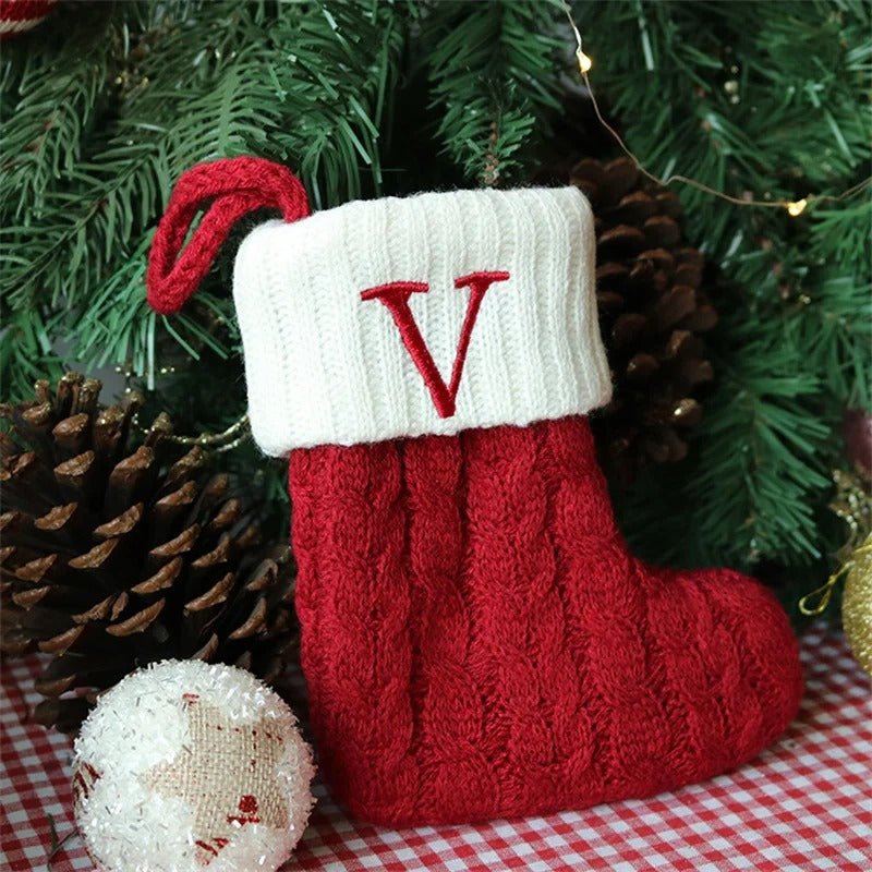 Christmas Stockings with Alphabet Letters - Choose Your Initial - Lattea Global