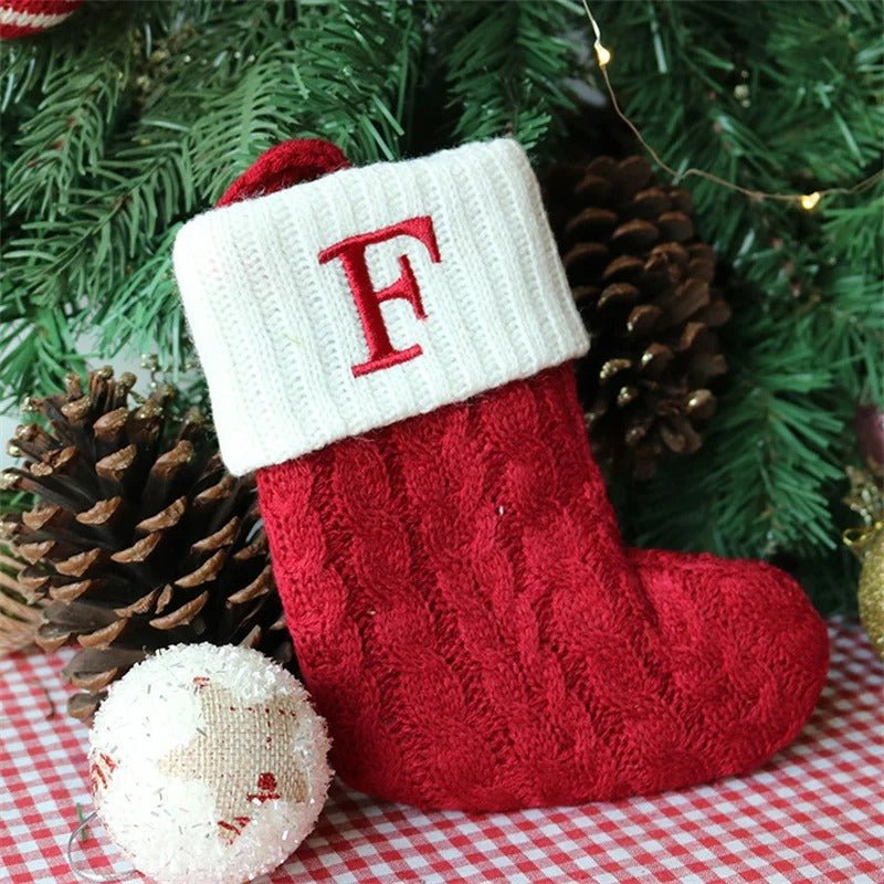 Christmas Stockings with Alphabet Letters - Choose Your Initial - Lattea Global