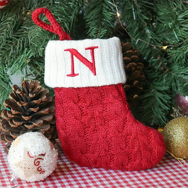 Christmas Stockings with Alphabet Letters - Choose Your Initial - Lattea Global