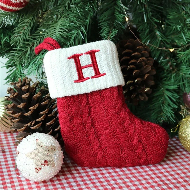 Christmas Stockings with Alphabet Letters - Choose Your Initial - Lattea Global