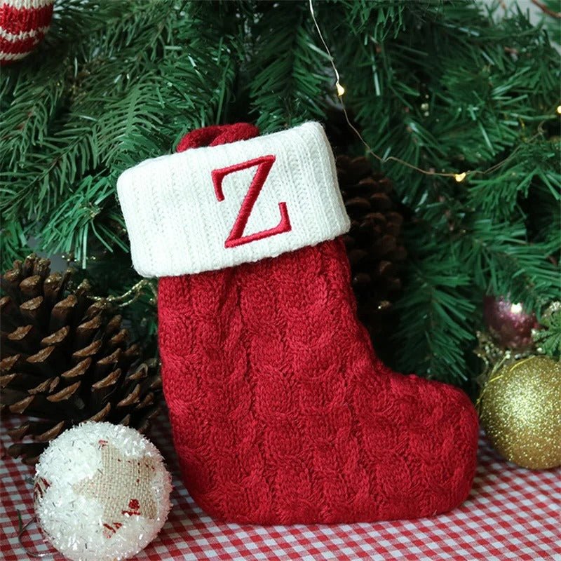 Christmas Stockings with Alphabet Letters - Choose Your Initial - Lattea Global