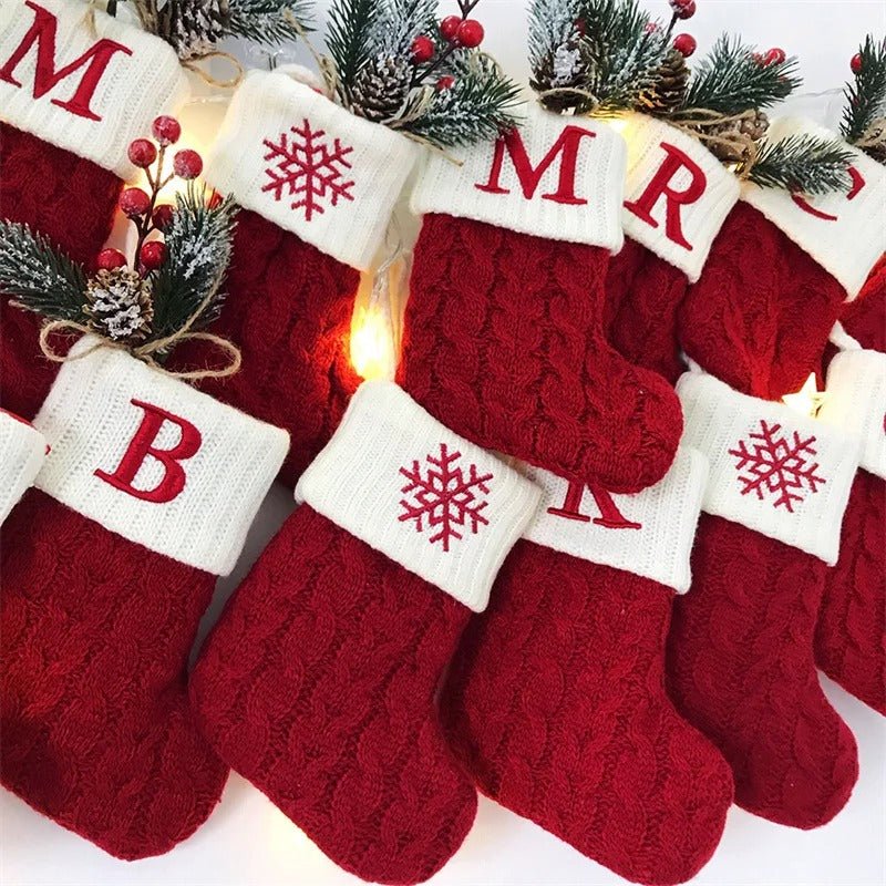 Christmas Stockings with Alphabet Letters - Choose Your Initial - Lattea Global