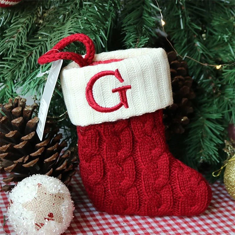 Christmas Stockings with Alphabet Letters - Choose Your Initial - Lattea Global