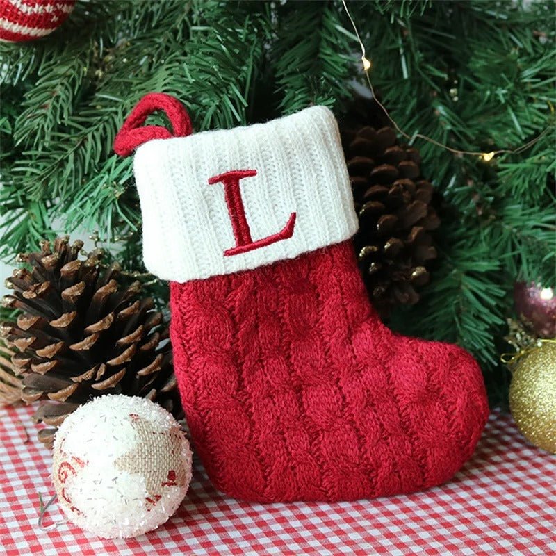 Christmas Stockings with Alphabet Letters - Choose Your Initial - Lattea Global