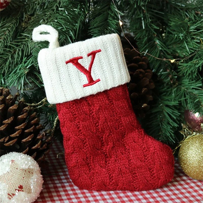 Christmas Stockings with Alphabet Letters - Choose Your Initial - Lattea Global