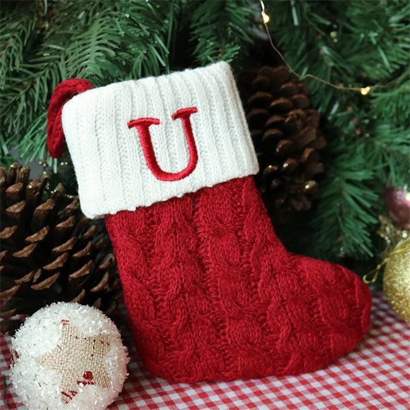 Christmas Stockings with Alphabet Letters - Choose Your Initial - Lattea Global