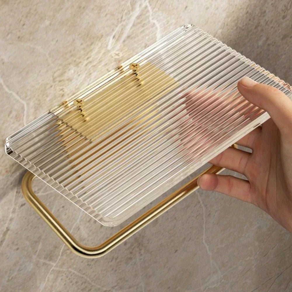 Clear Acrylic Toilet Paper Holder with Metal Frame - Lattea Global