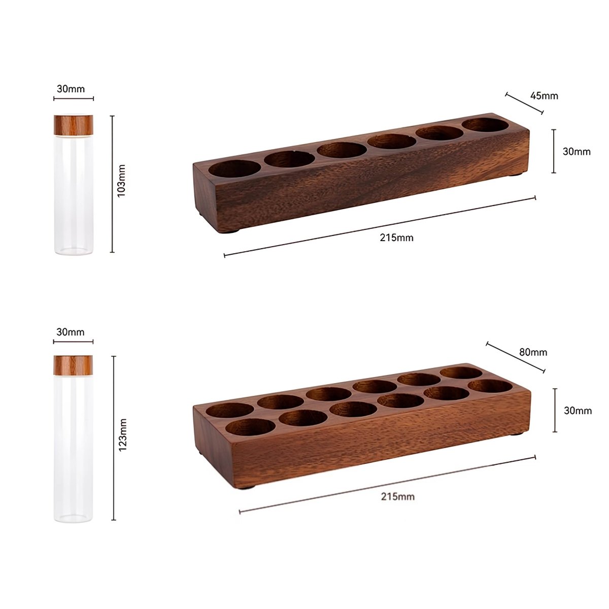 Coffee Beans Storage Container Tube Glass Display Rack - Lattea Global