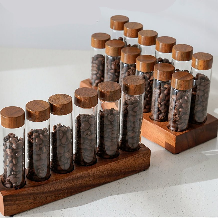 Coffee Beans Storage Container Tube Glass Display Rack - Lattea Global