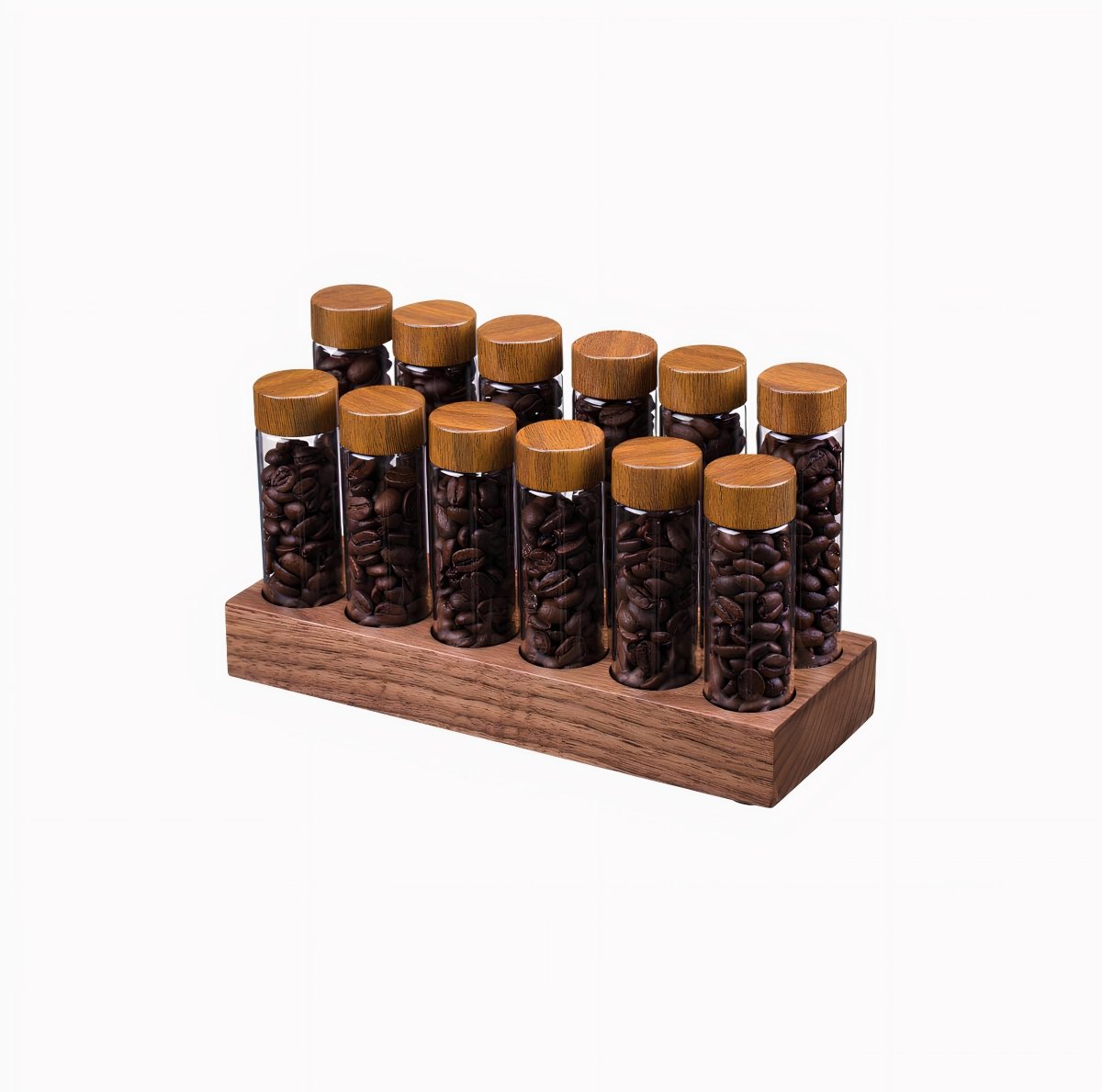 Coffee Beans Storage Container Tube Glass Display Rack - Lattea Global