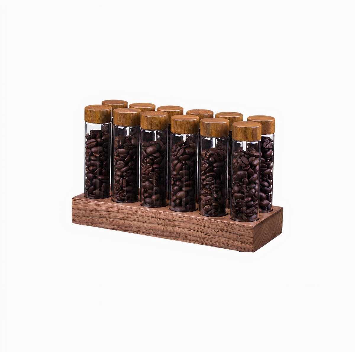 Coffee Beans Storage Container Tube Glass Display Rack - Lattea Global