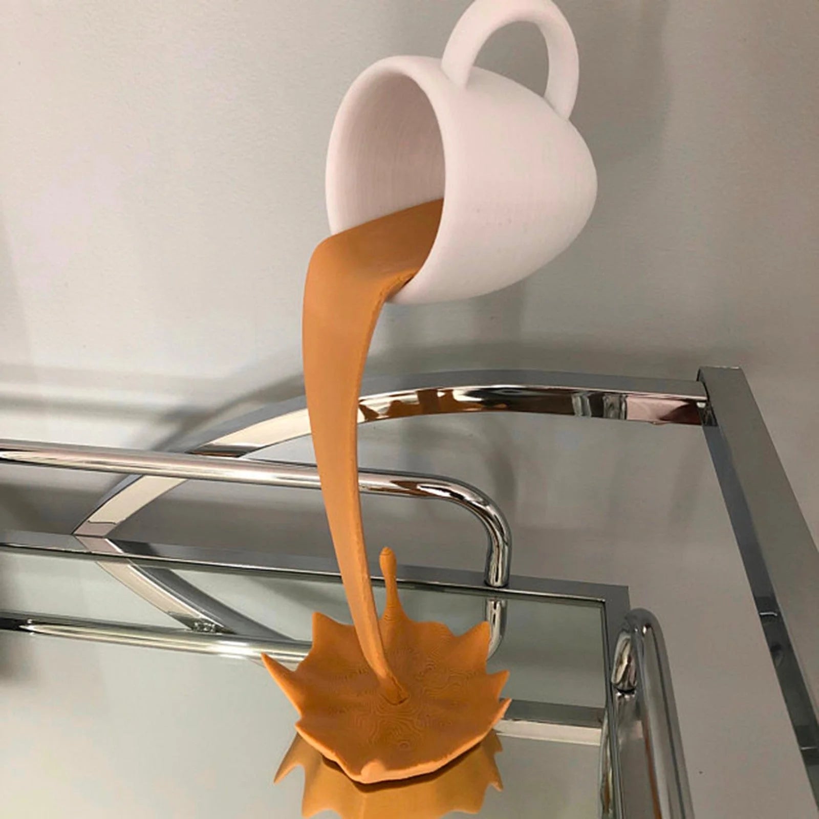 Coffee Spill Statue | Quirky Art Decor for Coffee Lovers