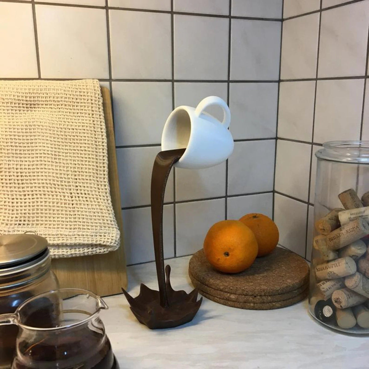 Coffee Spill Statue | Quirky Art Decor for Coffee Lovers - Lattea Global