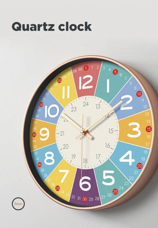 ColorClock - Colorful Silent Wall Clock for Children's Rooms - Lattea Global