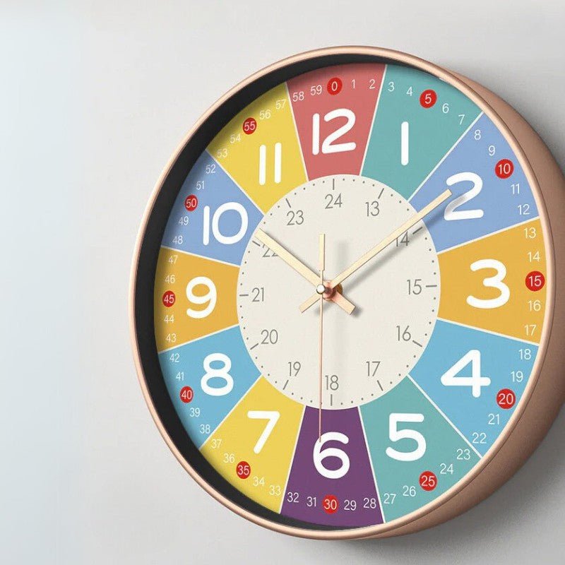 ColorClock - Colorful Silent Wall Clock for Children's Rooms - Lattea Global