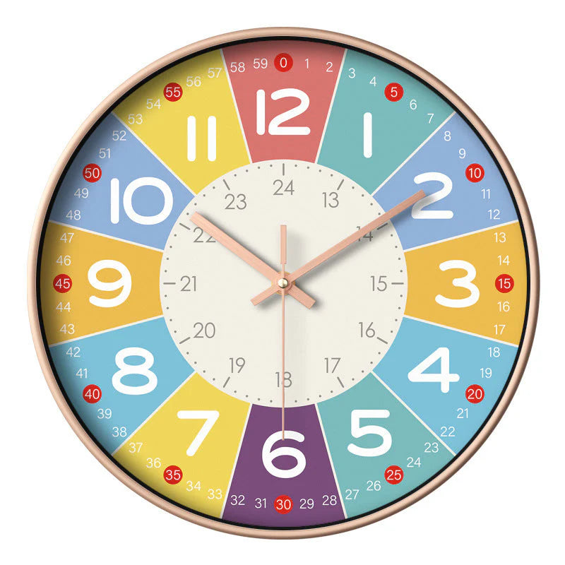 ColorClock - Colorful Silent Wall Clock for Children's Rooms