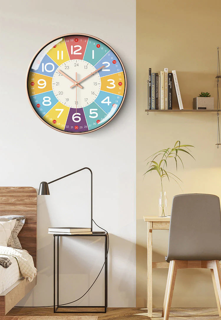 ColorClock - Colorful Silent Wall Clock for Children's Rooms