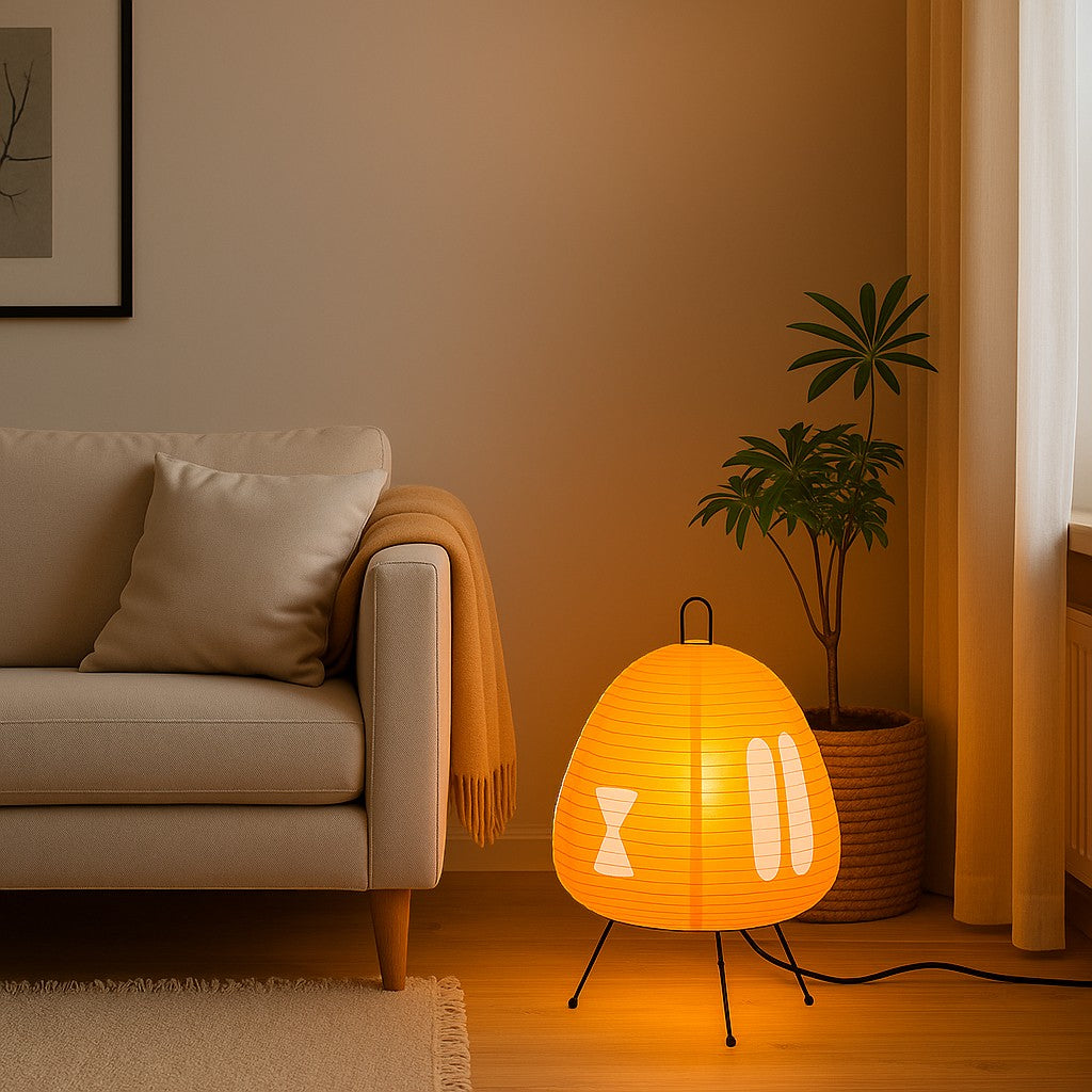 Colorful Paper Japanese Floor Lamp | LED Standing Light