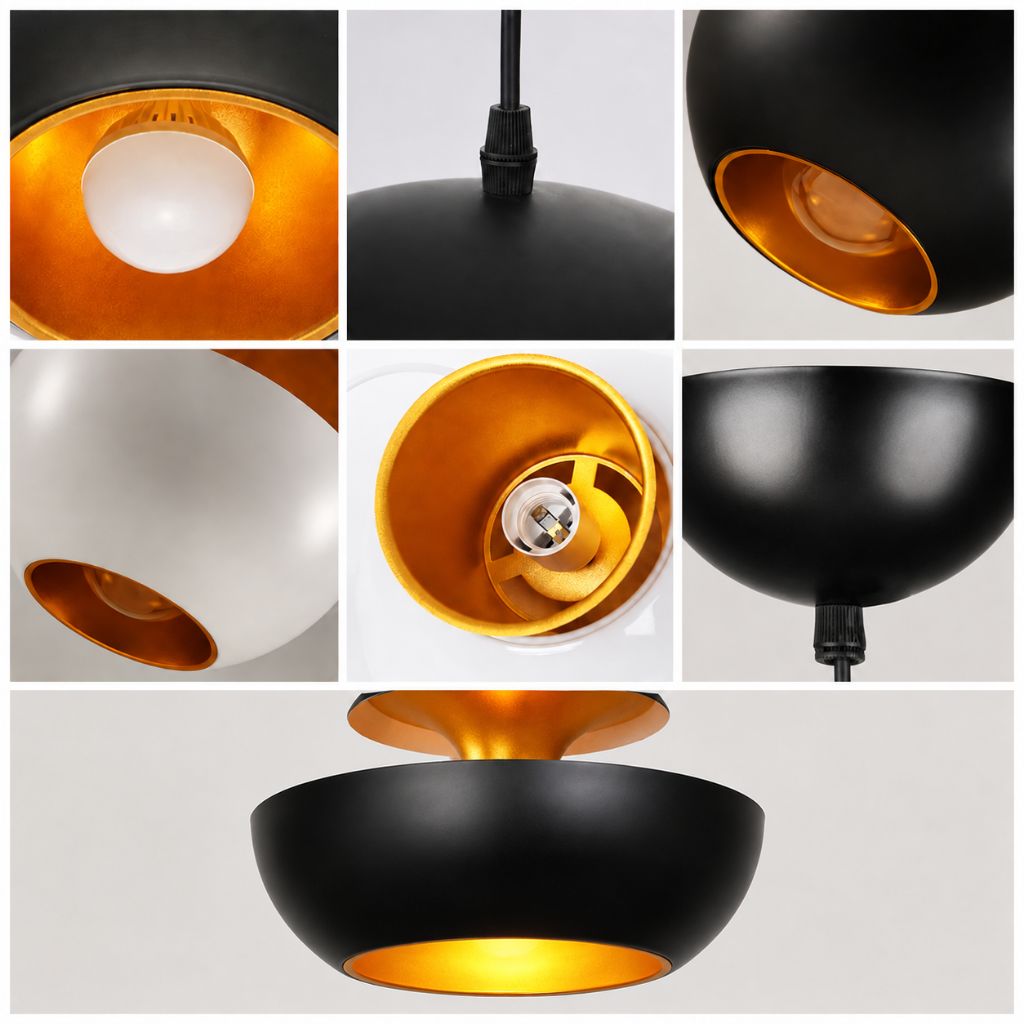 Modern Round Metal Pendant Light with Adjustable Cable