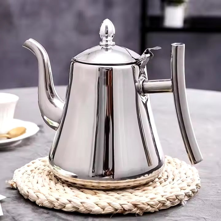 stainless steel kettle, water kettle with filter, rust-resistant kettle, commercial kitchen kettle, induction compatible kettle, tea and coffee kettle, durable kitchen appliance, easy operation kettle, multi-capacity kettle, safe grip handle