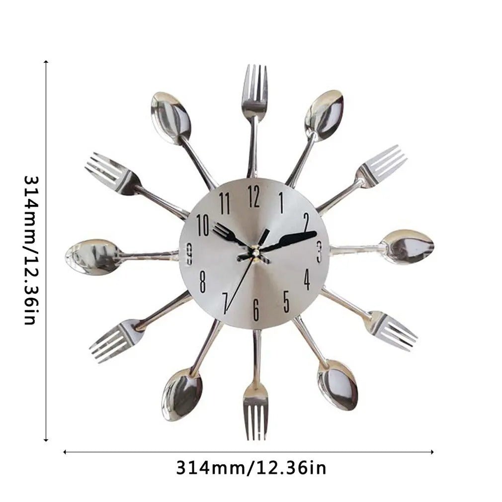 Cutlery Design Wall Clock for Kitchen - Lattea Global