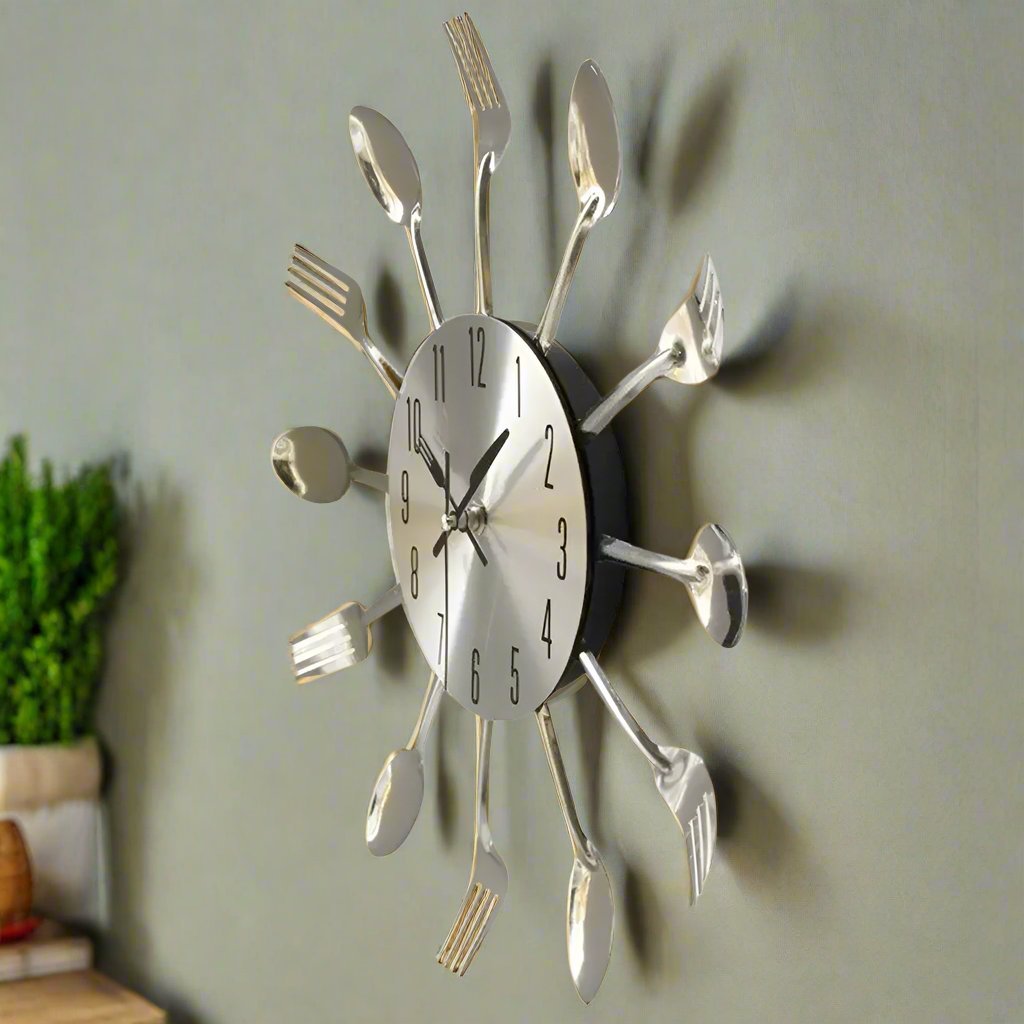 Cutlery Design Wall Clock for Kitchen - Lattea Global