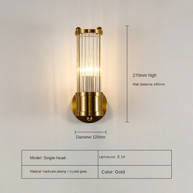 Cylindrical Glass Wall Sconce - Lattea Global