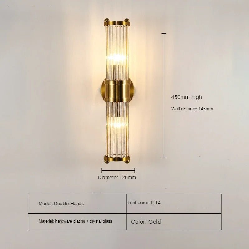 Cylindrical Glass Wall Sconce - Lattea Global