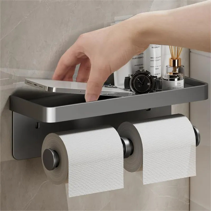 Aluminium Double Toilet Paper Holder