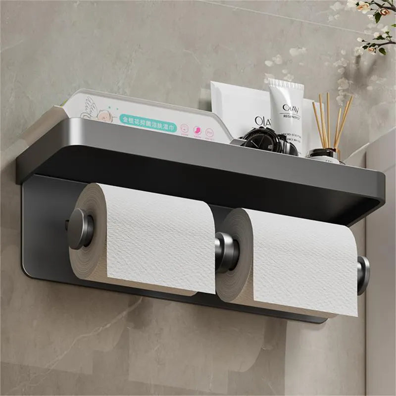 Aluminium Double Toilet Paper Holder