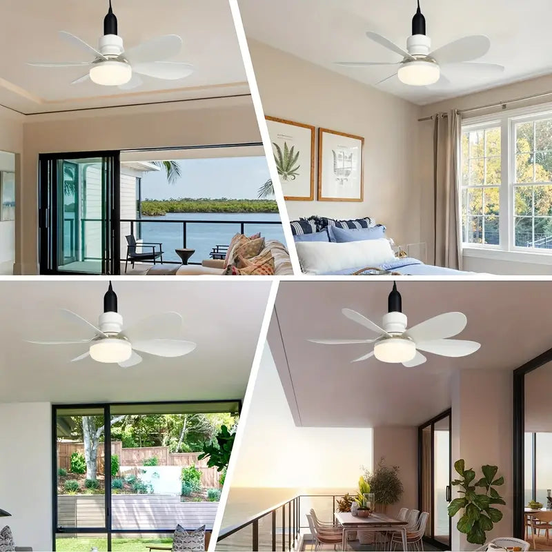 LED Ceiling Fan Lamp with Remote Control – No Wiring Needed