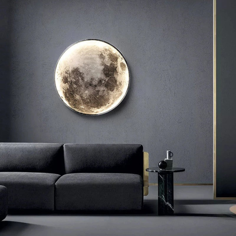 Dimmable LED Moon Wall Sconce with Remote Control