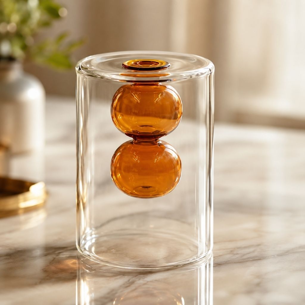 Double-Layer Color Inlay Glass Vase