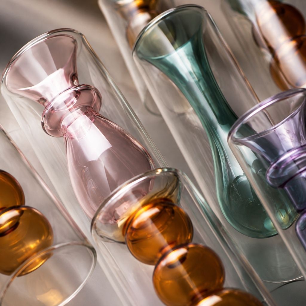 Double-Layer Color Inlay Glass Vase