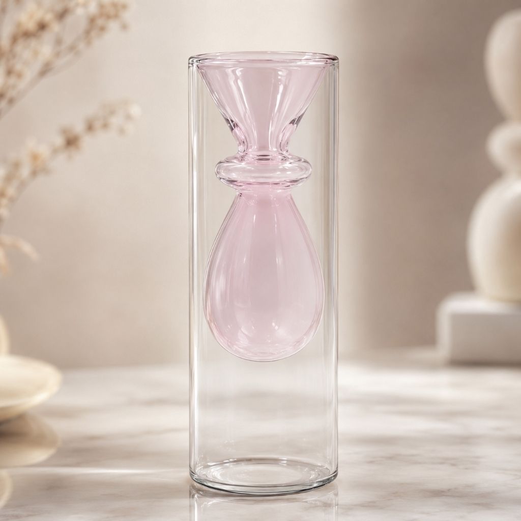 Double-Layer Color Inlay Glass Vase