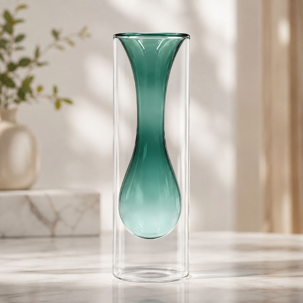 Double-Layer Color Inlay Glass Vase