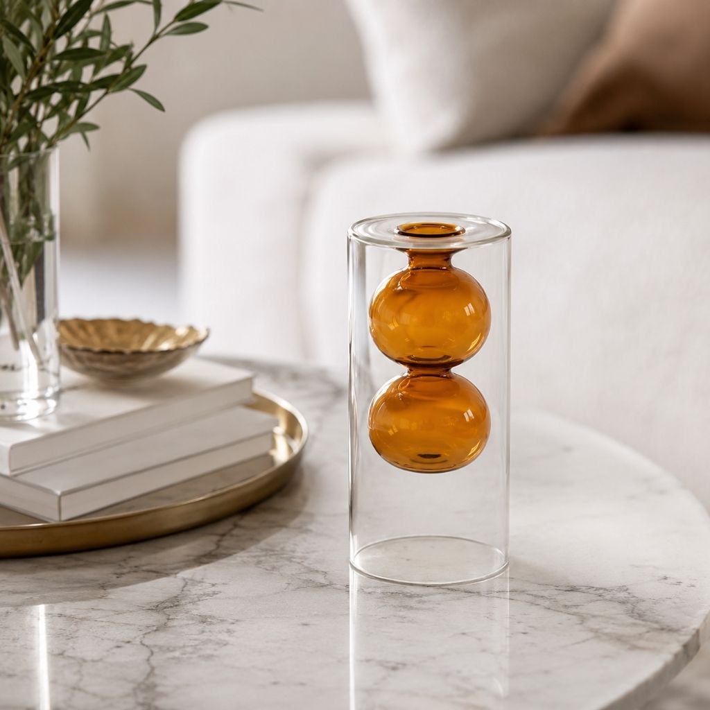 Double-Layer Color Inlay Glass Vase