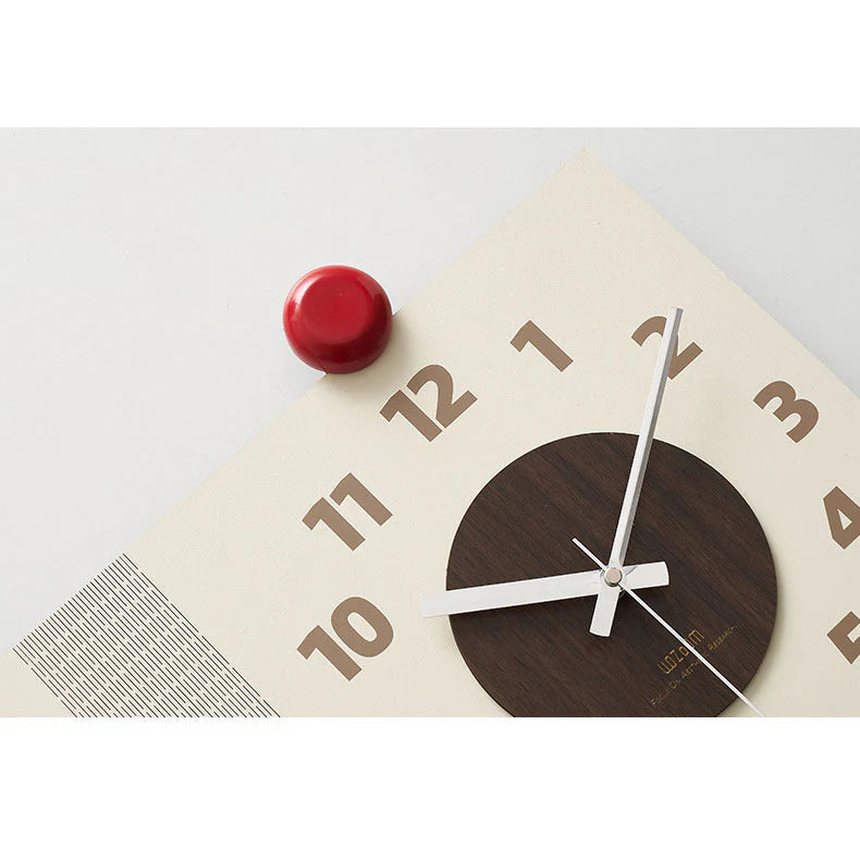 Double-Sided Wooden Corner Wall Clock – Walnut Design