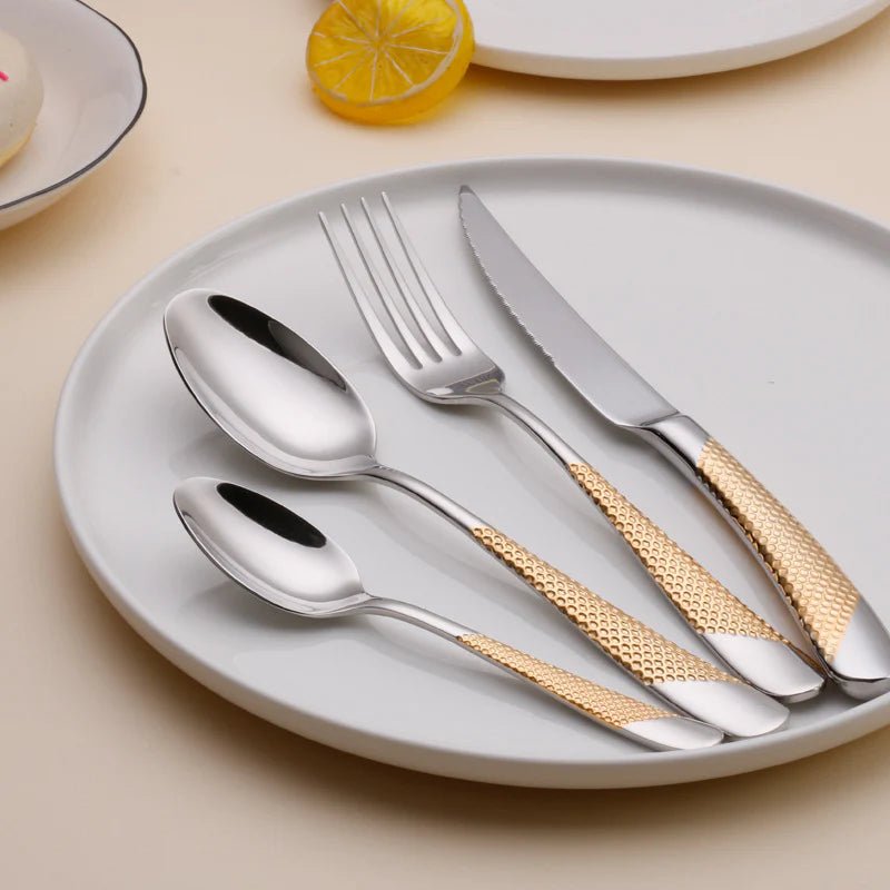 Drillan Cutlery Set with Luxury Textured Design - Lattea Global
