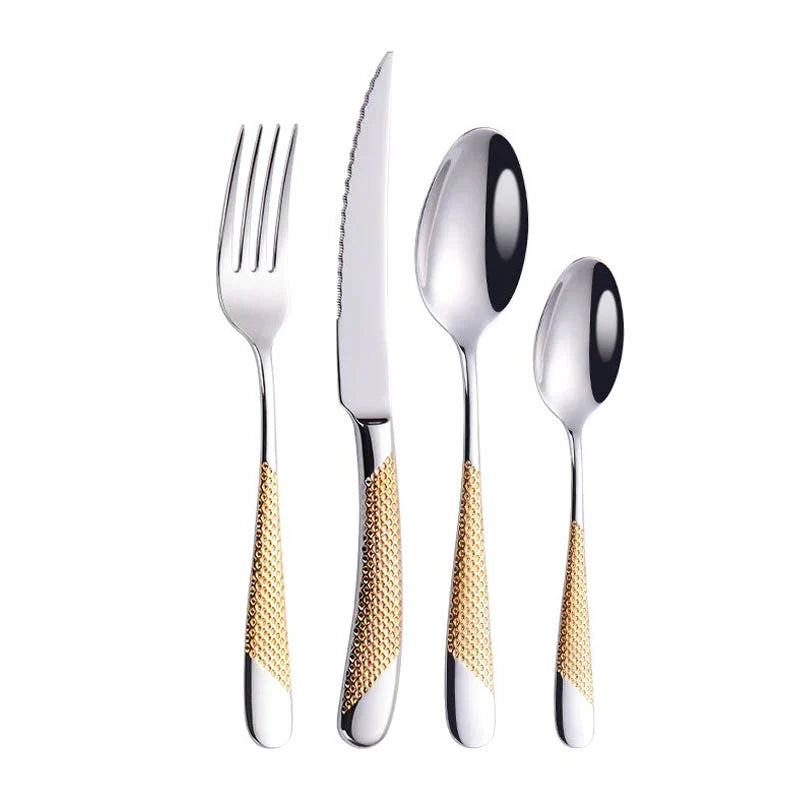 Drillan Cutlery Set – 304 Stainless Steel Luxury Textured Design