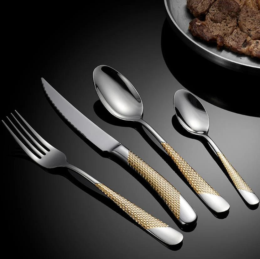 Drillan Cutlery Set – 304 Stainless Steel Luxury Textured Design